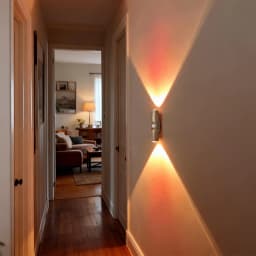 Double Head RGB LED Night Light with Motion Sensor Rechargeable Magnetic Wall Lamp for Cabinet Hallway Stair Mood Ambient Light