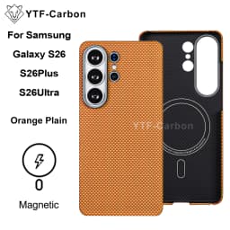 YTF-carbon Luxury Real Kevlar Case for Samsung Galaxy S26 Ultra/S26Plus/S26, Aramid Fiber Magnetic MagSafe Cover