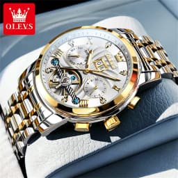 OLEVS Men's Watch Luxury Skeleton Automatic Mechanical Watch Original Waterproof Stainless Steel Men's Watch Reloj Hombres 9910
