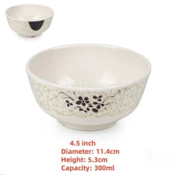 4.5 5 inch 2 10 pcs set Break resistant Melamine Bowl Thickened Flower Rice Soup Snack Bowl Plastic Food Tableware Chinese Bowls
