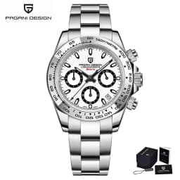 PAGANI DESIGN Chronograph Watch for Men 40mm Stainless Steel Quartz Wristwatch Sapphire Crystal Analog VK63 PD1727 Men's Gift