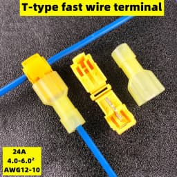50 PCS,T-shaped Crimp Terminal,Electrical Connector,Connection Clamps,Quick-Free Stripping Plugs,Cable Connector Plug