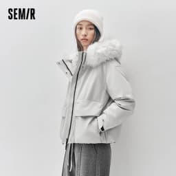 Semir Women Down Jacket 90 Percent Down Fill Windproof Waterproof Oil Resistant Stain Resistant Loose Fit 2026 New