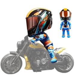 Transforming Motorcycle Doll Boy Toys Motorcycle Model 3D Q Version Collectible Figurines Motorcycle Rider Transformation Toy