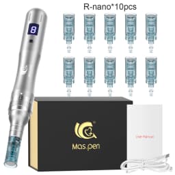 8 Speed Level Rechargeable Microneedling Derma Pen/Mas Pen N6 With 10Pcs Replacement Tips 0.25mm