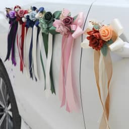 Yannew 6pcs Multi-use Wedding Car Door Handle Decoration Flowers Car Rearview Mirror Flower Just Married Auto Decor Accessories