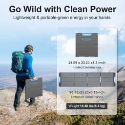 E-POWO 220W Portable Solar Panel for Power Station, Hurricane Preparedness Items, 26V Solar Charger with Solar Cable for Camping