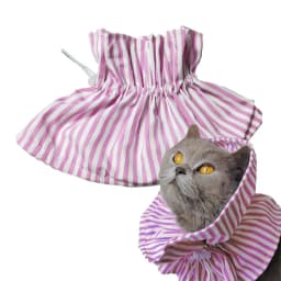 Soft Collar For Cats Polyester Soft Recovery Elizabethan Collar Drawstring Design Comfortable Protective Collar Adjustable Pet