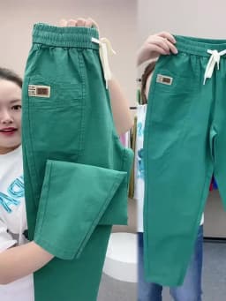 Women's Harem pants Summer Vintage Thin High Waist Straight Casual Pants Women Fashion Loose Cotton linen pants Trousers Female