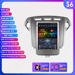 Android Car Radio for Ford Mondeo 4 Galaxy 2006 - 2010 Multimedia Stereo 9.7inch Vertical Screen Carplay Auto Android Headunit