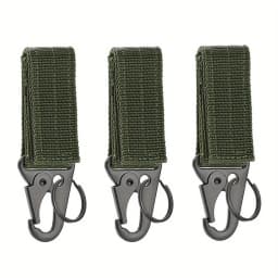 3Pcs Tactical Carabiner Outdoor EDC Keychain Nylon Webbing Keys Holder Camping Backpack Belt Hook Hanging Buckle Muilter Clip