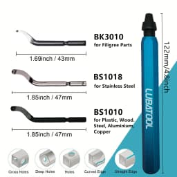 Burr Cutter Trimming Knife Scraper Deburring Tool HSS Steel Blade Remover Deburr Tube Reamer Kit Metal Resin Plastic Wood 3D DIY