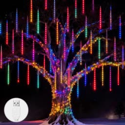 USB Falling Meteor Lights LED String Warm White Blue Colorful 30CM8Tubes 50CM8Tubes IP54 Waterproof 8 Modes Festival Yard Decor
