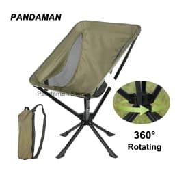 360 Degree Swivel Portable Chair Camping Small Compact Collapsible Folding Chair 5-Second Fast Open