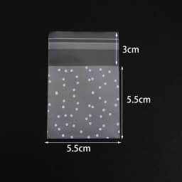 100pcs Plastic Transparent Cellophane Bags White Polka Dot Self Adhesive Packing Bags For Wedding Party Candy Jewelry Gifts Bags