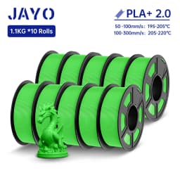 JAYO 3D Filament PLA + 2.0 10 Rolls Upgrade PLA plus 3D Printer Filament Neatly 3D Printing Material For FDM Multicolor