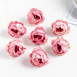 10PCS Artificial Flowers Rose Wedding Wreath Valentine‘s Decora Home Room Scrapbooking Fake Silk Peony Head Diy Gifts Candy Box