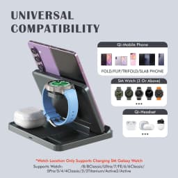 Foldable 3 in 1 Wireless Charger for Samsung Z Flip/Z Fold 8 Ultra/7/6/5/ Galaxy Watch 9/8/7/6 Buds4/3 Pro Fast Charging Station