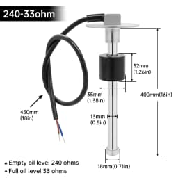 240-30ohms Level Sensor Stainless Steel Water Fuel Level Sensor Sending Unit Tank Fit Car Level Gauge Indicator Car Accessories