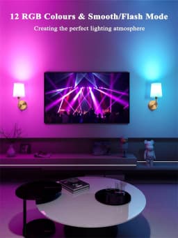 Wireless Rechargeable Battery-Powered Wall Light with 4000 Mah, Dimmable, Detachable Bulb and Remote Control, 15-Color Wireless Wall Lamp, Suitable for Bedroom, Living Room, Hallway Decoration