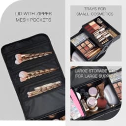 Large Capacity Makeup Train Case Foldable Multi-layer Adjustable Trays Manicurist Box Portable Cosmetic Storage Nail Organizer