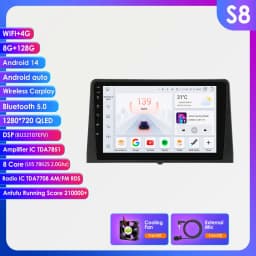 Android 14 Car Radio for Citroen Berlingo 2019 Peugeot Partner Rifter 2020 Opel Combo Multimedia Player 2Din 360 Cam Carplay Gps