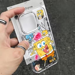 Fun S-SpongeBobs Pinch Butt Phone Case For iPhone 17 16e 16 15 14 13 12 11 mini Pro Max X XR XSMAX 8 7 Air Plus Clear Soft Cover