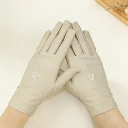 Spring and Summer Embroidered High-Elastic Spandex Gloves, Thickened Women's Dance Performance Gloves, Cycling Etiquette Gloves