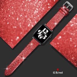 Glitter strap For Apple Watch Ultra 49mm Band 44mm 40mm 41mm 42mm 38mm 45mm leather loop bracelet iWatch Series 8 7 6 5 4 3 SE