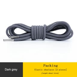 Round Elastic Shoelaces for Sneakers Metal Head Shoe Laces Outdoor Leisure Shoelace for Women Man Shoestrings Accessories 1 Pair