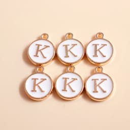 10pcs Cute Mini White Alphabet 26 Letters Charms Pendants for DIY Name Jewelry Necklace Bracelet Earrings Happy Birthday Gifts
