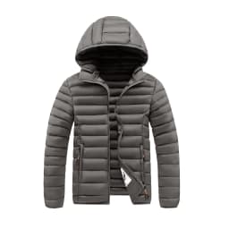 Mens Quilted Warm Parkas White Duck Down Padded Winter Jacket Hooded Mens Puffer Jacket Waterproof Lightweight Outdoor Outwear