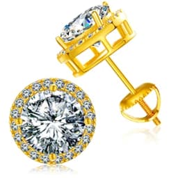 Round Moissanite Diamond Ear Studs Earring Pass Diamond Test Moissanite Stud Earrings For Women Man Sterling Silver Jewelry Gift