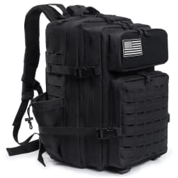 45L Large Capacity Tactical Hunting Backpack For Men With MOLLE Webbing System Dual Cup Holders Outdoor Survival Hiking Camping Rucksack For Wilderness Trip Travel Daily Work Commute Outdoor Camping Activities Gear Storage Backpack