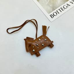 Soft Leather Pony Pendant, Car Pendant, Key Pendant, Handmade Leather New Rivets War Horse Bag Charm, Bag Charm Leather