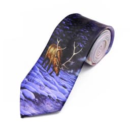 Men's Smooth Soft Polyester 8cm Tie Vintage Cute Giraffe Cat Vegetable Reindeer Pattern Printed Wedding Party Accessory Gift