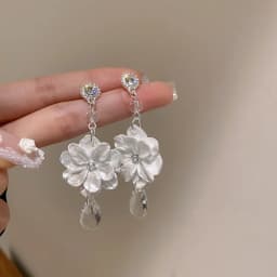 Trendy Temperament Long Pearls No Hole Clip Earrings Imitation Pearl Shell Tassel Long Clip on Earrings on Pierced Ears Women