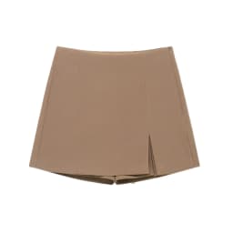 Women's High Waist Skort with Front Slit And Side Zipper Fashion Solid Shorts Skirt Female High Waist Skort Mujer