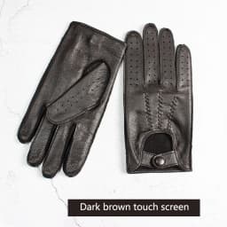 Motorcycle Riding Deerskin Gloves Men's Single-Layer Thin Fashion Hollow New Spring and Autumn Car Driving Driver Leather Gloves