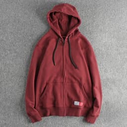 Autumn Winter New American Retro Long Sleeve Solid Color Hooded Hoodies Men's Simple Washed Casual Loose Cardigan Sweatshirts