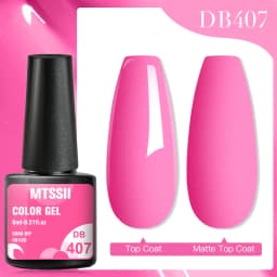 Mtssii 7ml Glitter Rubber Base Gel Polish Gold Sequins Pink White Base Gel Top Coat Soak Off UV LED Nail Art Varnish Manicure