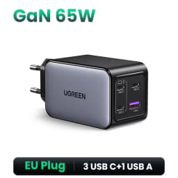 UGREEN 65W GaN Charger Quick Charge 4.0 3.0 PPS PD 3.0 Fast Charger 3 USB C For Macbook Air Laptops Tablets iPhone 18 17 16 Pro