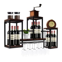 Metal Wine Bottle Holder Wall Mounted Metal Bar Wine Rack Restaurant Bottle Storage Display Holder Shelf