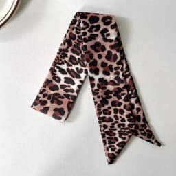 New leopard print silk scarf hair tie decorative for Women, Kawaii Aesthetic Hairband Style, Daily Office Party Holiday Gift