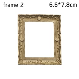 1:12 Scale Vintage Gloden Frames Miniature Oil Painting Dollhouse Ornament Mini Picture Retro Mirror Kids Toys Doll Accessories