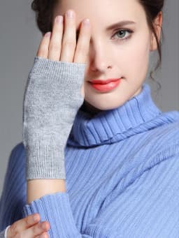 Sales Genuine Fine Sheep Wool Cozy Mitt Exposed Finger Women's Winter Autumn Knitted Fingerless Work Gloves Wrist Mittens Driver