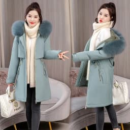 plus Size Loose Parka Thiened down Cotton Jaet Women's Mid-Length Korean Sle New Waist-Cinching 200 Pou Fat MM Cotto...