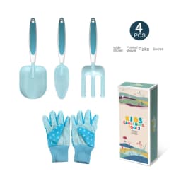 Children's Garden Planting Tool Set Shovel Turning Rake Flower Basket Bag Watering Pot