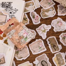 46Pcs Flower Envelope & Letter Stickers per Box for Junk Journal Diary Planner Scrapbooking Decorative DIY Craft