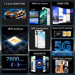 K-Touch New Ai iFone 17 Pro Maxi Smartphone Android 5G 7.3HD 22G+2TB Smart Mobile Phones 16+48MP Dual Sim 7800mAh Unlocked Cell Phone Global Version